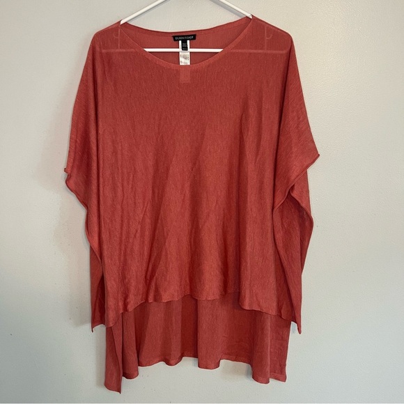 Eileen Fisher Womens Silk Linen Kimono Top High Low Boho Lightweight Vacation - Picture 1 of 8